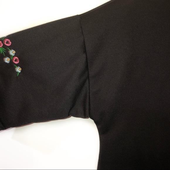 Long Sleeve Sweatshirt Dress Floral Embroidery - Picture 6 of 9